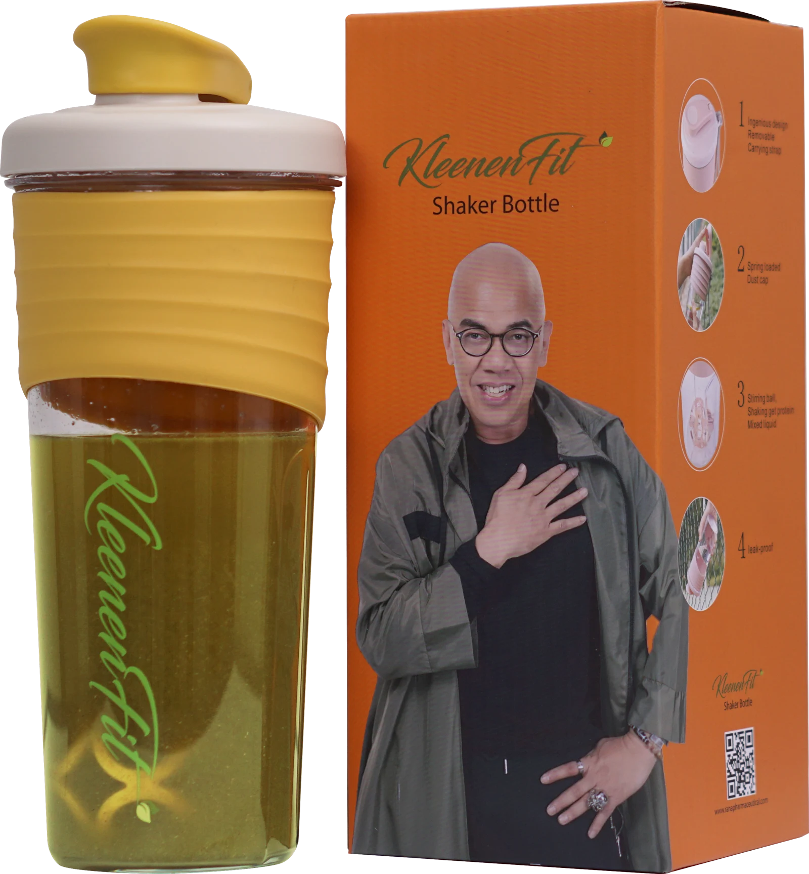 KleenenFit packaging with a shaker